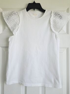Kate Spade ✨️ Women's White Cotton Crew Neck Tee Size XS